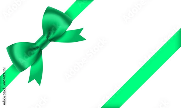 Obraz リボン　プレゼント　緑色　高級感　飾り　贈り物　素材