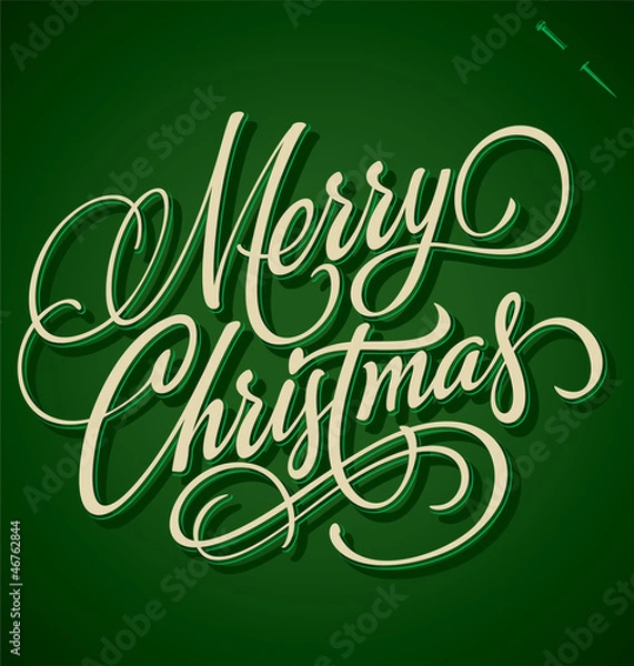 Obraz MERRY CHRISTMAS hand lettering (vector)