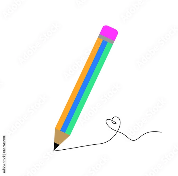 Obraz pencils on white background