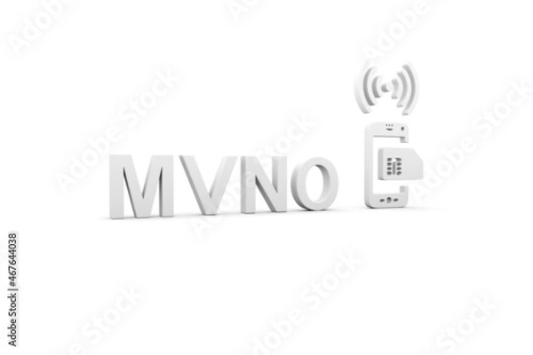 Obraz MVNO concept white background 3d render illustration