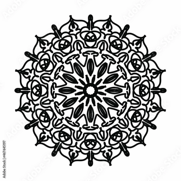 Fototapeta Mandala pattern black and white good mood