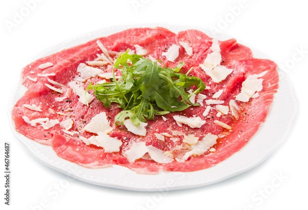 Obraz carpaccio z wołowiny na rukoli