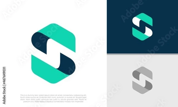 Obraz Initials S logo design. Initial Letter Logo. Innovative high tech logo template. 