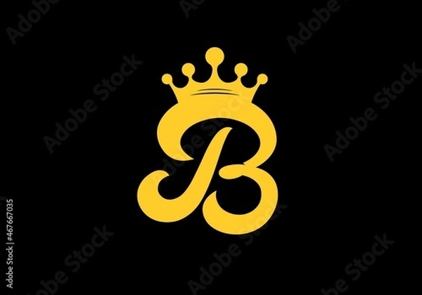 Obraz Initial letter B with crown