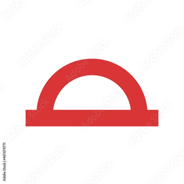Obraz Protractor vector icon. Red symbol