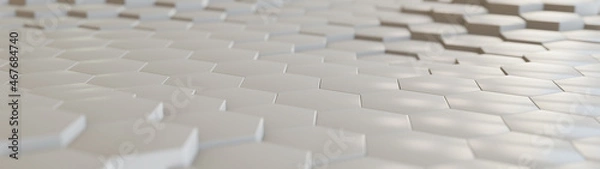 Fototapeta 3D-Illustration of a hexagonal pattern, abstract background texture concept