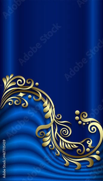 Fototapeta Branch with flowers paper cut vector vintage illustration. Engraved decorative nature elements and objects.