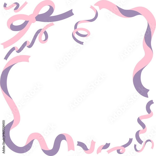 Obraz ピンクと紫のリボンのフレーム