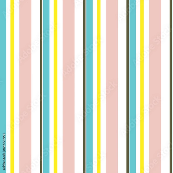 Fototapeta Abstract vector striped seamless pattern with colored vertical parallel stripes. Colorful background.