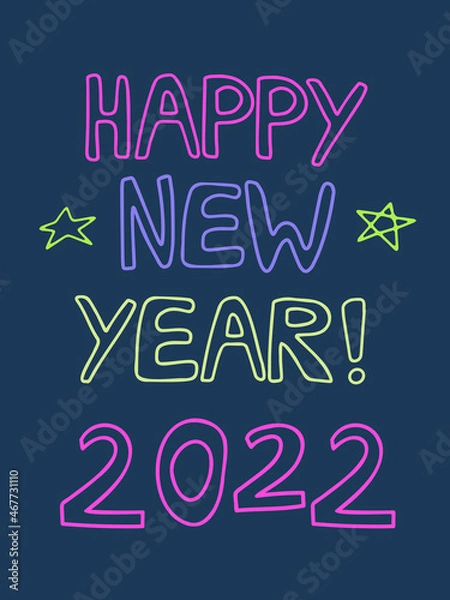 Obraz Vector isolated colorful design illustration vector card Happy New Year 2022