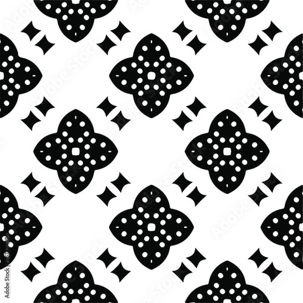 Obraz Vector seamless pattern. Modern stylish texture. Composition from regularly repeating geometrical elements. Vector illustrations. Black and white pattern.