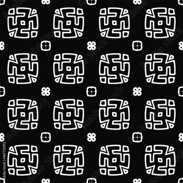 Fototapeta Vector seamless pattern. Modern stylish texture. Composition from regularly repeating geometrical elements. Vector illustrations. Black and white pattern.