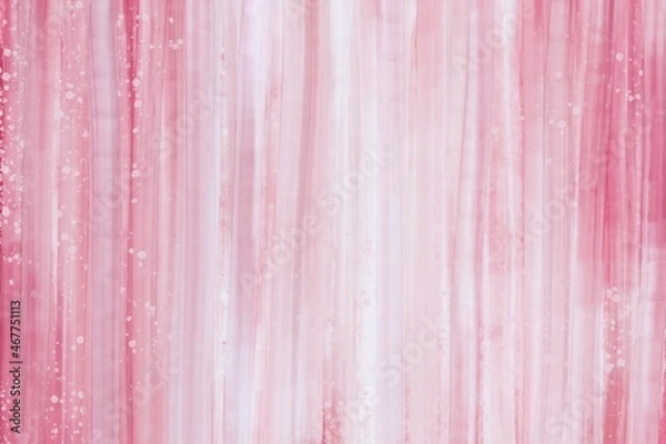 Obraz pink background with lines, tender modern wallpaper with watercolor vertical stripes, cute romantic editing material for web design, covers, postcards