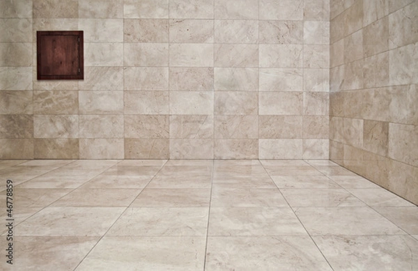 Obraz Empty room with marble slabs. Background