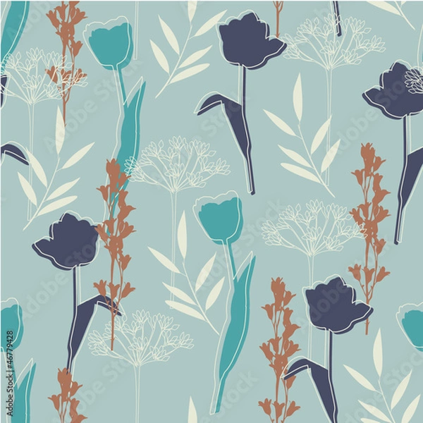 Fototapeta Floral seamless pattern