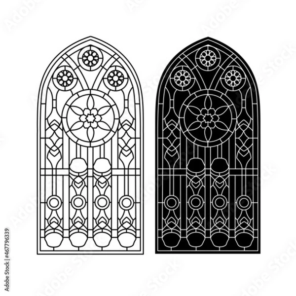 Obraz Gothic windows. Vintage frames. Church stained-glass windows