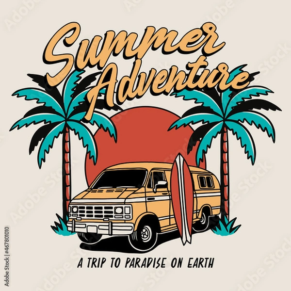 Obraz retro car on a beach