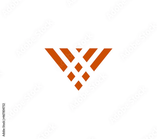 Obraz Abstract Monogram Luxury Logo Initial V or Pyramid 