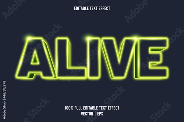 Obraz Alive editable text effect neon style