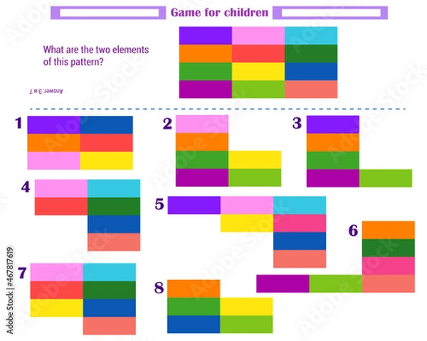 Fototapeta  Logic game for children. What elements does 