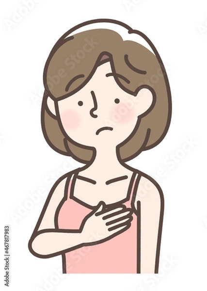 Fototapeta 胸が気になる女性