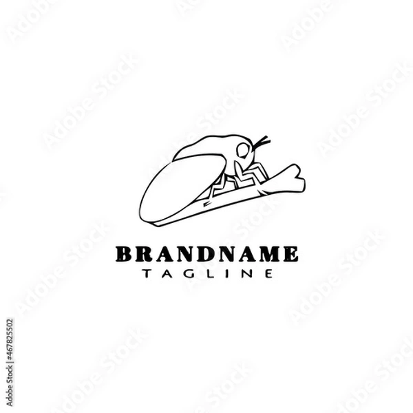Fototapeta insect animal logo cartoon icon design template black isolated flat illustration