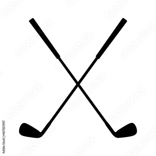 Obraz Pair of iron or wedge golf club flat vector icon for sports apps and websites