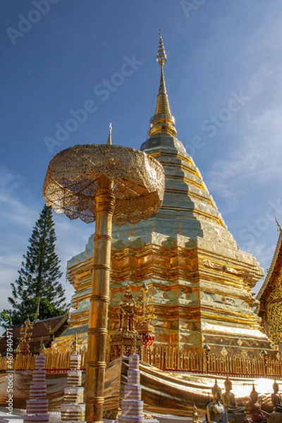Fototapeta Within Wat Phra That Doi Suthep is a Buddhist temple in Chiang Mai Province Northern of Thailand. 