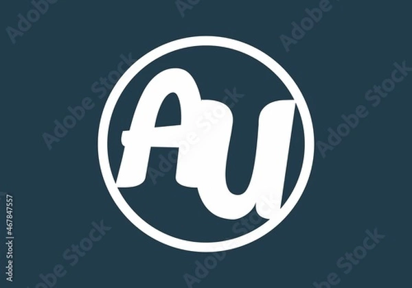 Obraz Graphic shape of AU initial letter