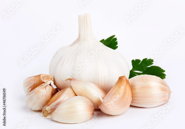 Fototapeta garlic with leaves