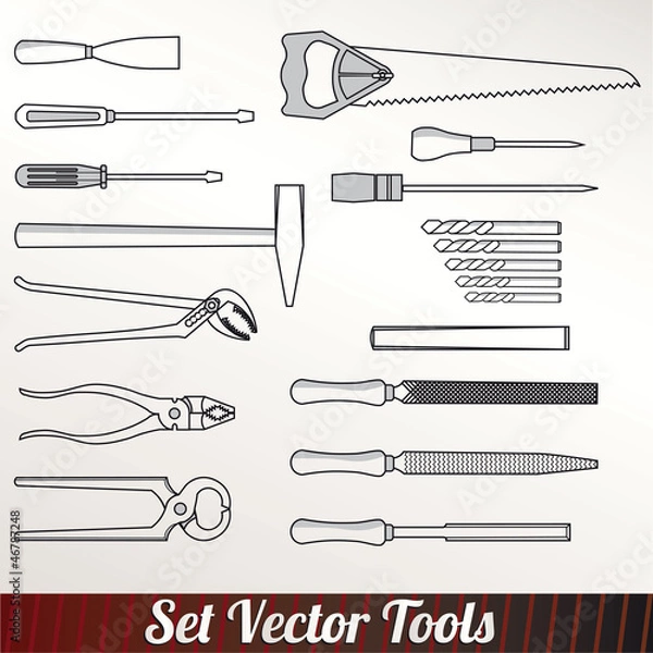 Obraz Hand work tools set
