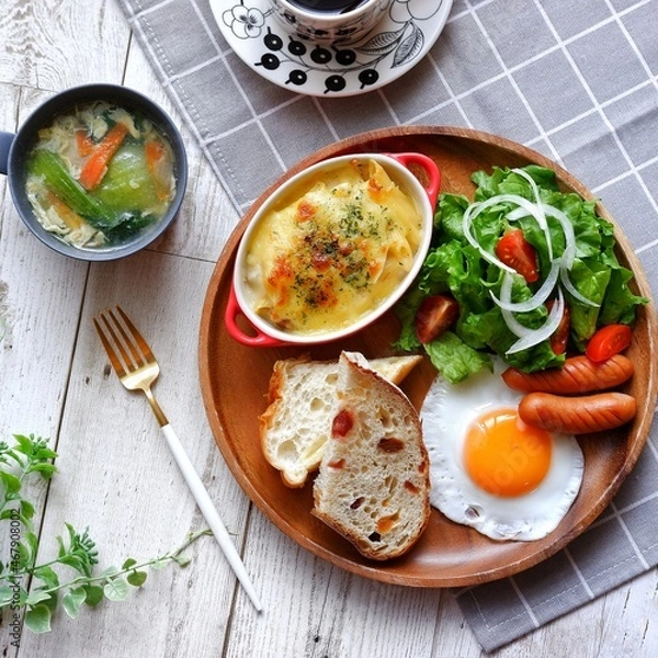 Fototapeta オシャレなワンプレート朝食