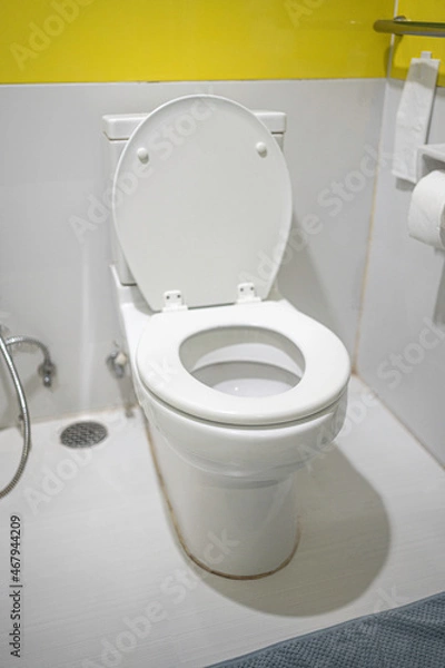 Obraz The bathroom is clean inside is a toilet seat.