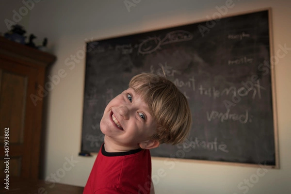 Obraz chalkbooard kid smile