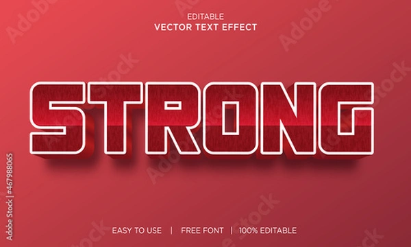Fototapeta Strong editable 3D text effect Premium Vector