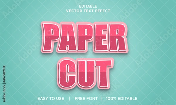 Fototapeta Paper style 3d editable text effect Premium Vector