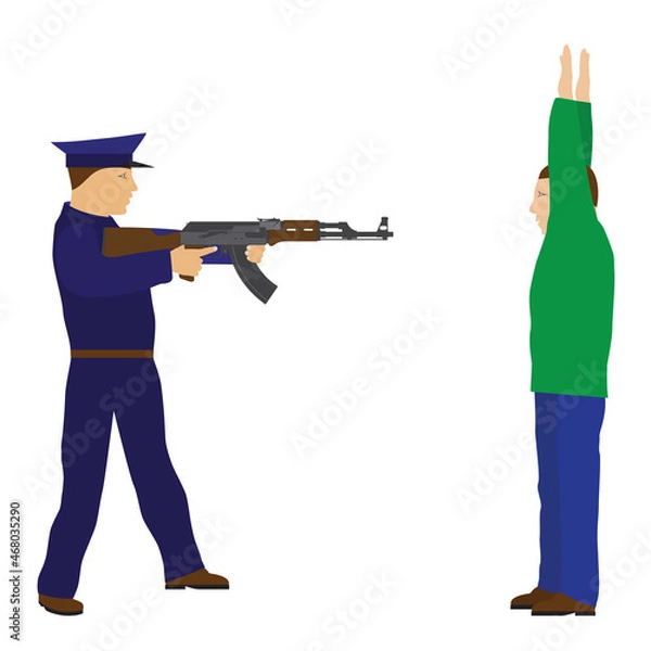 Obraz Police officer and detainee.