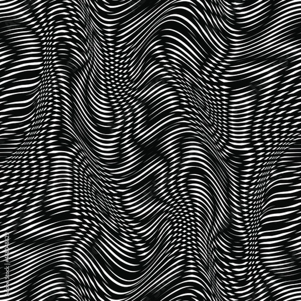 Obraz Moiré pattern. Optical pattern. Psychedelic print. Vector seamless pattern