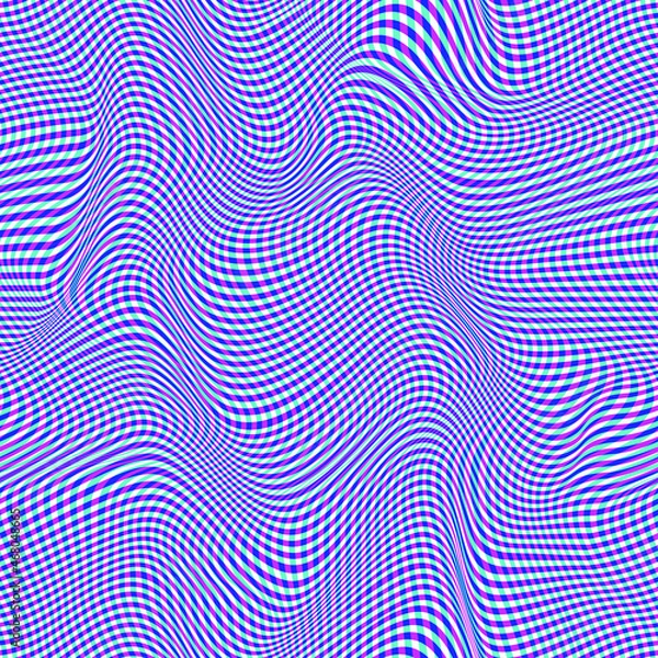 Obraz Warped Check. Optical check. Vector seamless pattern