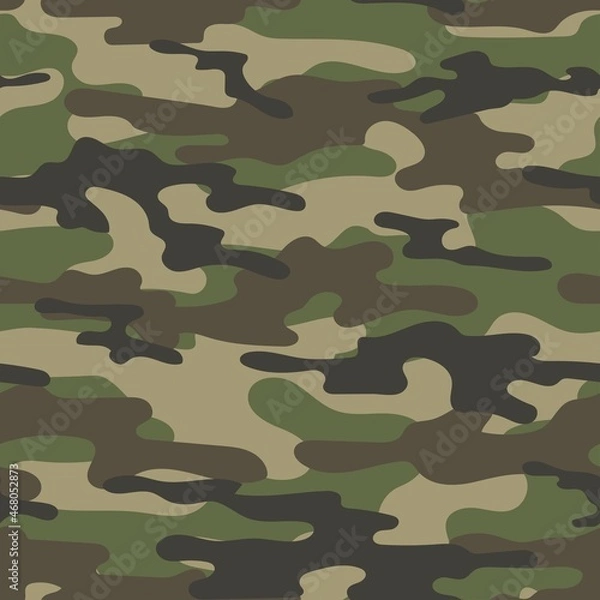 Fototapeta modern green military vector camouflage print, seamless pattern for clothing headband or print. camouflage from pols