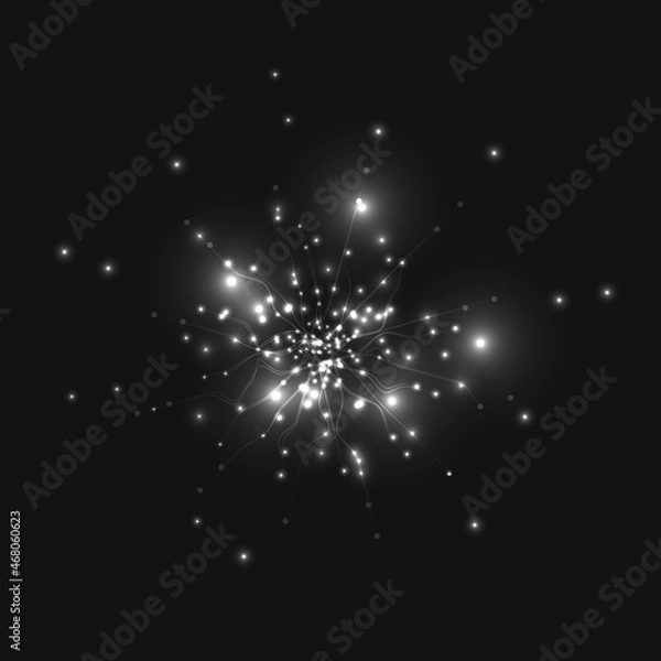 Fototapeta Space background with bright stars. Vector galaxy illustration