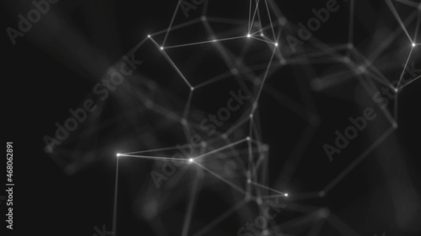 Obraz Abstract technology background from lines and dots. Plexus space geometrical backdrop