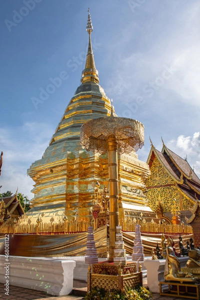Fototapeta Within Wat Phra That Doi Suthep is a Buddhist temple in Chiang Mai Province Northern of Thailand. 