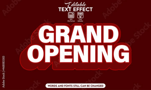 Fototapeta Editable text effect style grand opening