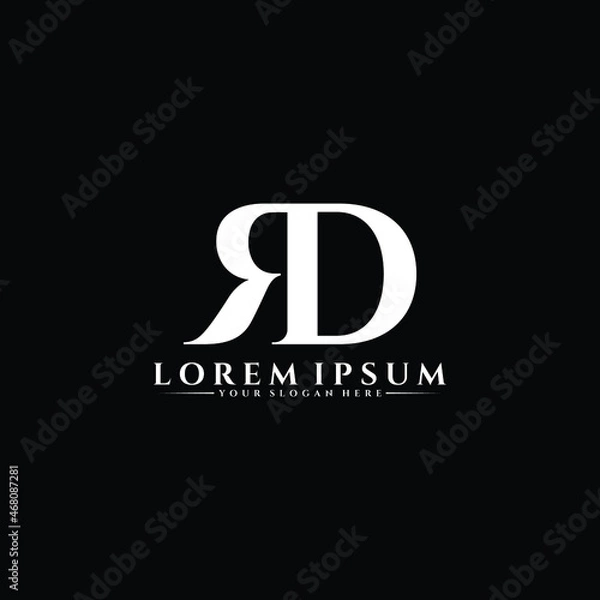 Obraz Letter RD luxury logo design vector