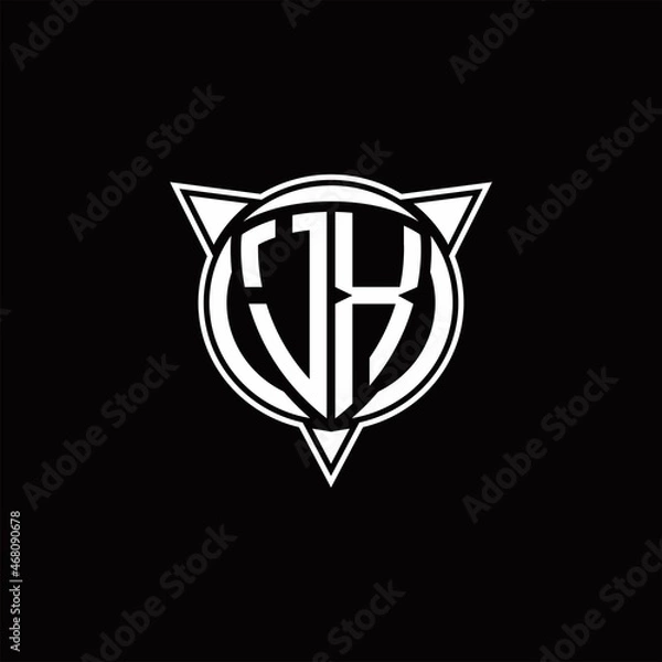 Fototapeta JX Logo monogram isolated with circle shape and three arrow design template