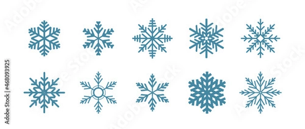 Fototapeta 美しい雪の結晶のセット。クリスマスの素材。