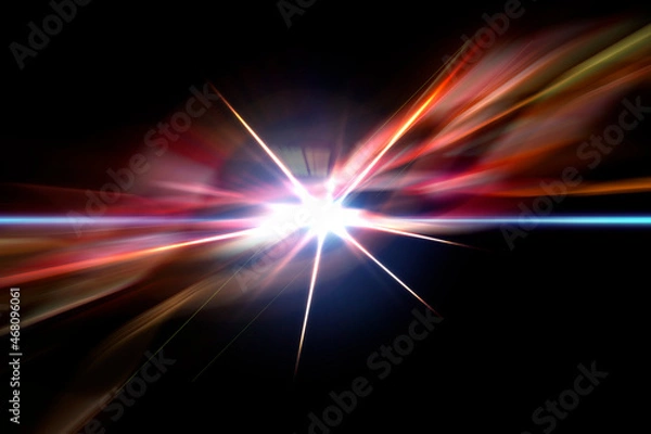 Fototapeta 輝く放射光と放射線のアブストラクトのグラフィックス

