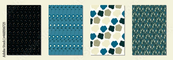 Obraz 星と花とドットのパターンセット