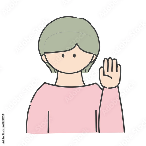 Fototapeta 挙手_女の子